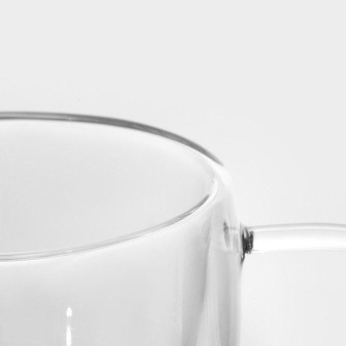 Кружка стеклянная с двойными стенками Magistro &laquo;Дуо. Coffee&raquo;, 200 мл