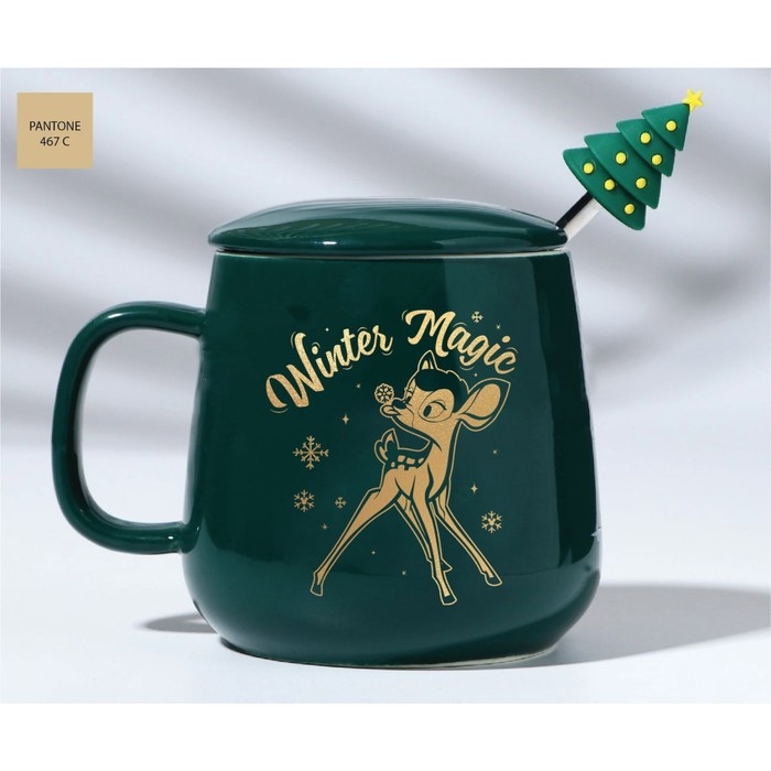 Кружка с ложкой Кружка с ложкой "Winter magic" Бемби, 350 мл