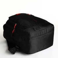 Рюкзак школьный на молнии, 5 карманов, цвет чёрный/красный