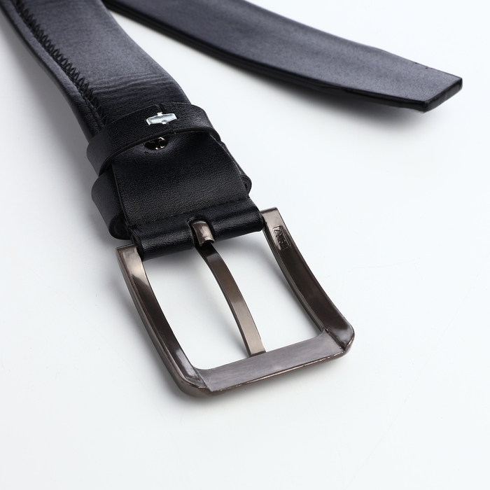 Ремень мужской, Великан, ширина 3,8 см, винт, пряжка металл, цвет чёрный