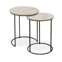 Столик журнальный, 450х450х550, Дуб беленый/Черный муар Столик журнальный, 450х450х550, Дуб беленый/Черный муар