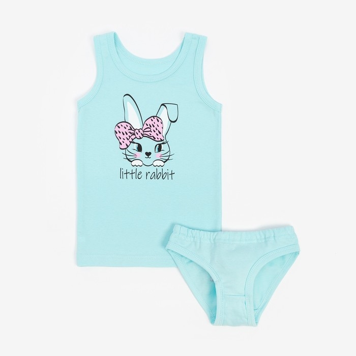 Комплект для девочки (майка, трусы), цвет голубой, рост 116 см Комплект для девочки (майка, трусы), цвет голубой, рост 116 см