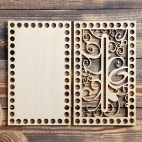 Набор заготовок для вязания "Прямоугольник, ажур", донышко фанера (2 в 1), 20&times;12 см, d=9мм