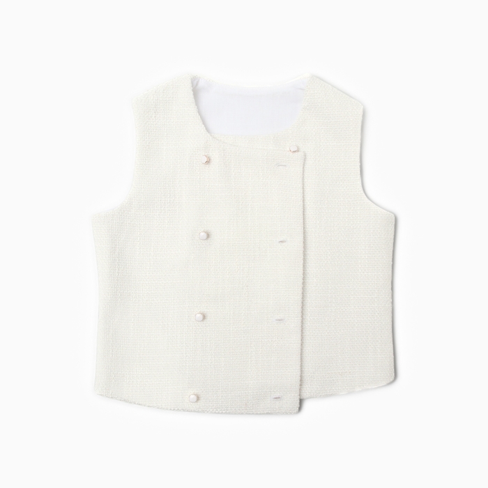 Жилетка для девочки, MINAKU :Party Dress, цвет белый, рост 122 см