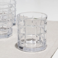 Набор низких стаканов &laquo;Квадро&raquo;, стеклянный, d=8.5 см, h=9.5 см, 320 мл, 6 шт