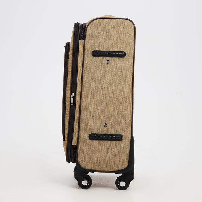 Чемодан средний 52 л (M), отдел на молнии, с расширением, кодовый замок, цвет бежевый