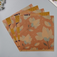 Бумага для скрапбукинга двусторонняя крафт "Цветы" плотность 180 гр набор 5 шт 30,5х32 см Бумага для скрапбукинга двусторонняя крафт "Цветы" плотность 180 гр набор 5 шт 30,5х32 см