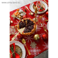 Скатерть "Доляна" Белые снежинки 220х149+/- 3см, 100% хлопок, 164 г/м2 Скатерть "Доляна" Белые снежинки 220х149+/- 3см, 100% хлопок, 164 г/м2