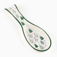 Новый год! Подставка новогодняя керамическая под ложку «Зимний лес», 7 х 22.3 см, цвет белый Новый год! Подставка новогодняя керамическая под ложку «Зимний лес», 7 х 22.3 см, цвет белый