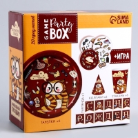 Набор бумажной посуды одноразовый Совушка&raquo;: 6 тарелок, 6 стаканов, 6 колпаков