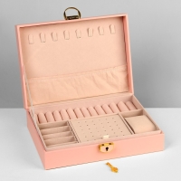 Подставка для украшений «Шкатулка» 1 ярус, 17×23×6,5 см, цвет розовый Подставка для украшений «Шкатулка» 1 ярус, 17×23×6,5 см, цвет розовый