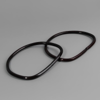 Ручки для сумки, 2 шт, бамбук, 17 &times; 13/15,5 &times; 11,5 см, цвет чёрный