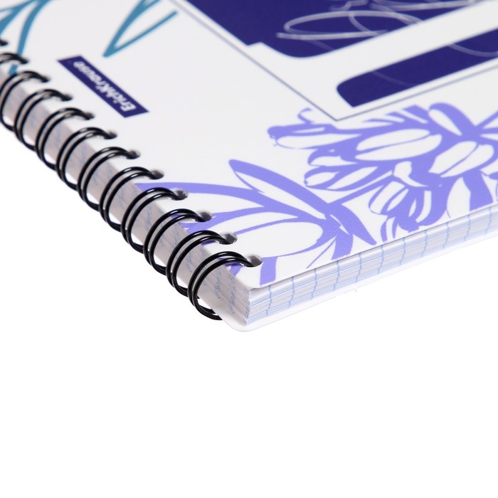 Блокнот на спирали А5, 80 листов клетка , ErichKrause "Lavender", пластиковая обложка шелкография, блок офсет белизна 100%