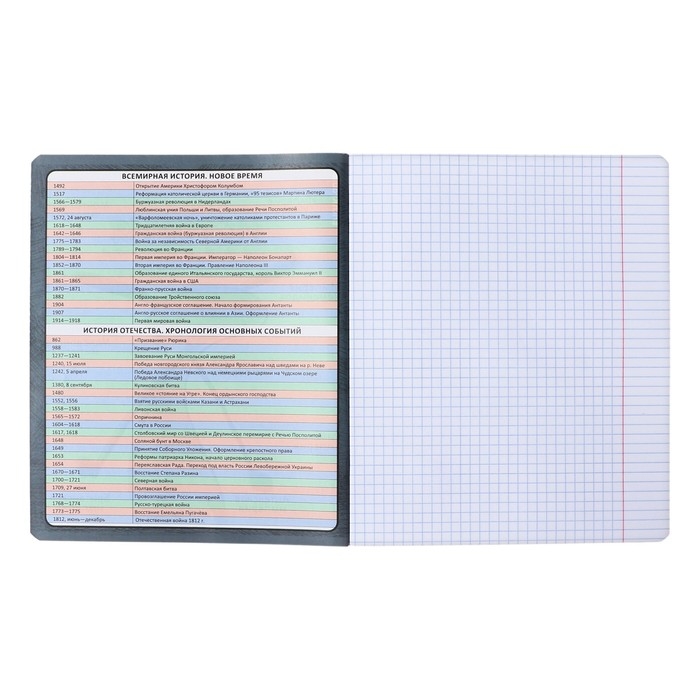 Тетрадь предметная ИСТОРИЯ, 48 листов в клетку, ErichKrause Тетрадь предметная ИСТОРИЯ, 48 листов в клетку, ErichKrause "Чубрик", пластиковая обложка, шелкография, блок офсет 100% белизна, инфо-блок