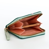 Кошелёк женский на молнии, лакированный, цвет зелёный Кошелёк женский на молнии, лакированный, цвет зелёный