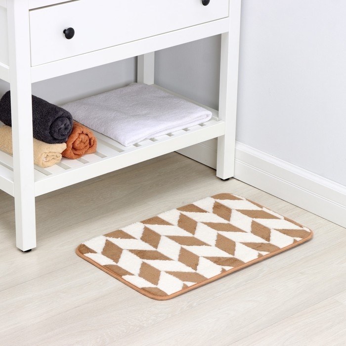 Коврик для ванной и туалета Доляна &laquo;Ралли&raquo;, 40&times;60 см, цвет коричневый