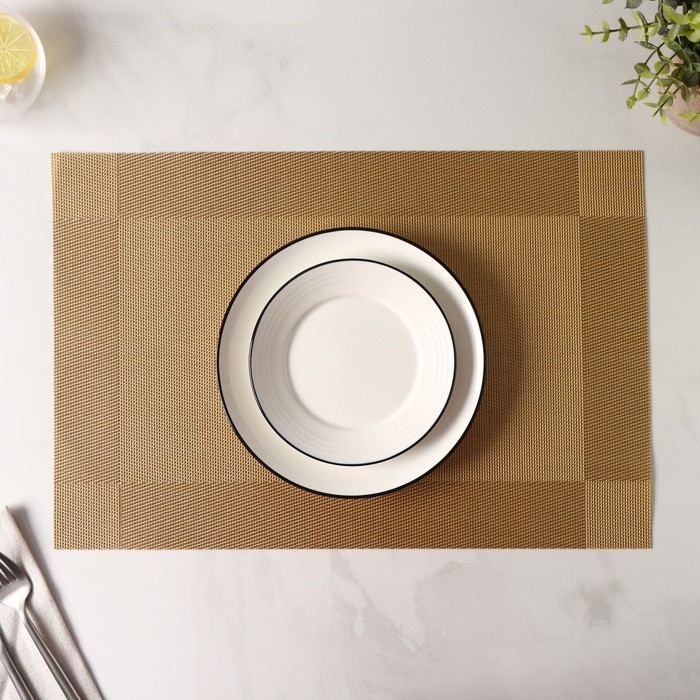 Салфетка сервировочная на стол Доляна «Шахматы», 45×30 см, цвет карамельный Салфетка сервировочная на стол Доляна «Шахматы», 45×30 см, цвет карамельный