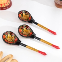 Набор &laquo;Хозяюшка&raquo;, 6 ложек и ваза, 13&times;9 см, хохлома