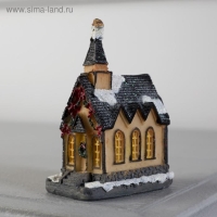 Светодиодная фигура &laquo;Дом с башней&raquo; 4.5&times; 8.5 &times; 6 см, керамика, батарейки AG13х2 ( в комплекте), свечение тёплое белое