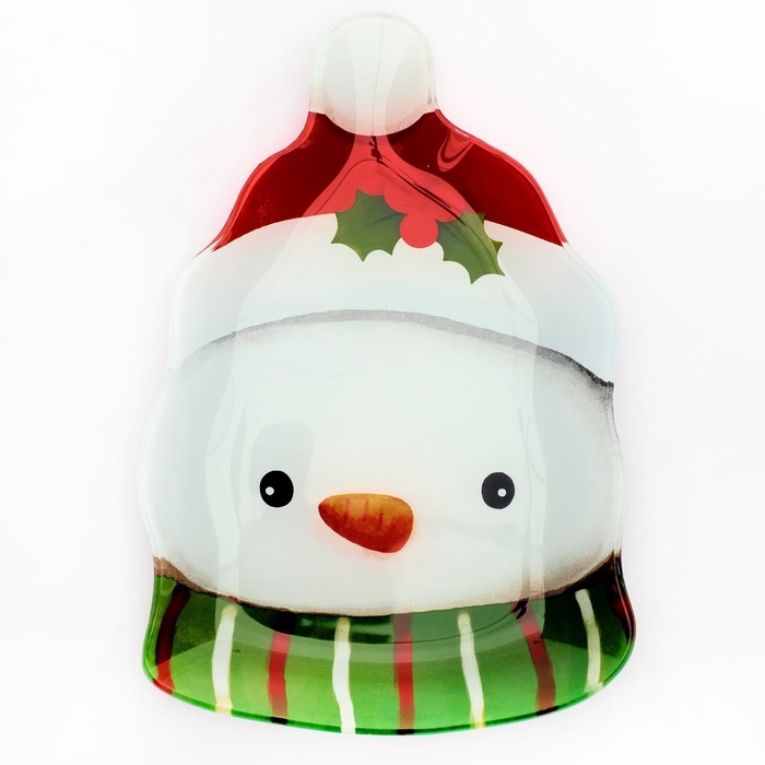 Тарелка Тарелка "Снеговик", 13,8 х 20,5 см