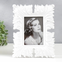 Фоторамка полистоун 10х15 см "Пышные листья" белая 26х20 см Фоторамка полистоун 10х15 см "Пышные листья" белая 26х20 см