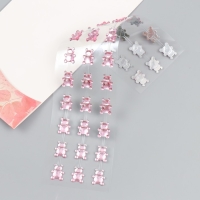 Наклейка пластик стразы "Медведи" 6,9х31,2 см Наклейка пластик стразы "Медведи" 6,9х31,2 см