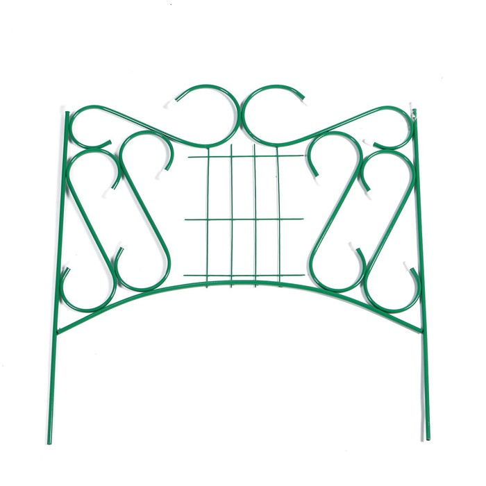 Ограждение декоративное, 80 &times; 380 см, 5 секций, металл, зелёное, &laquo;Комбинированный&raquo;