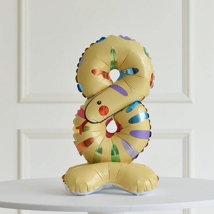 Шар фольгированный 24" &laquo;Цифра 8&raquo; на подставке, змея