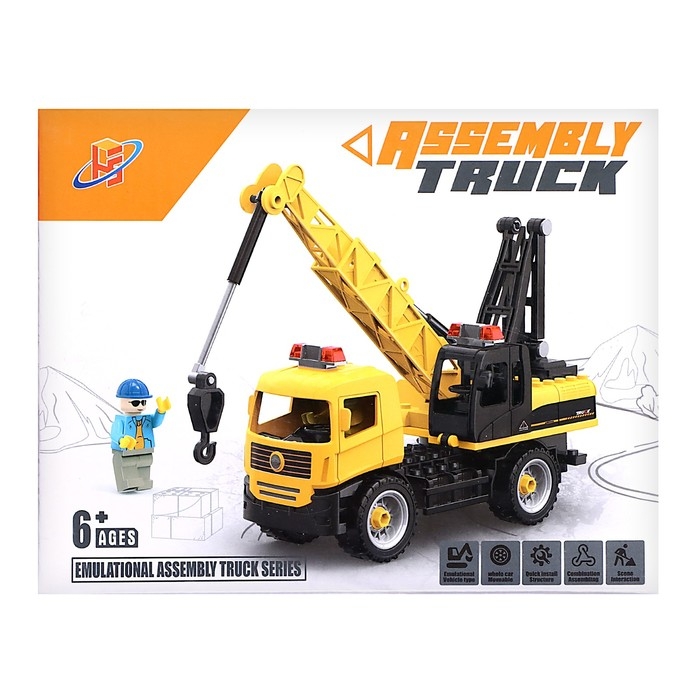 Конструктор винтовой &laquo;Строительный кран&raquo;, 66 деталей