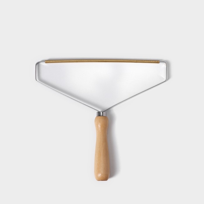 Щётка скребок для удаления шерсти и катышков с ковров и мебели Доляна, лакированная ручка, 25&times;23 см