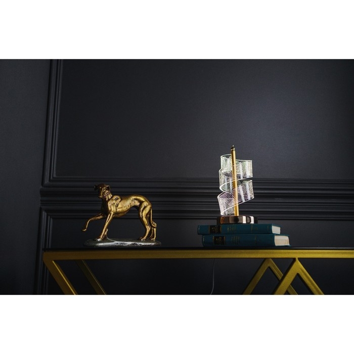 Настольная лампа "Спираль" LED 5Вт золото 11х11х25 см RISALUX