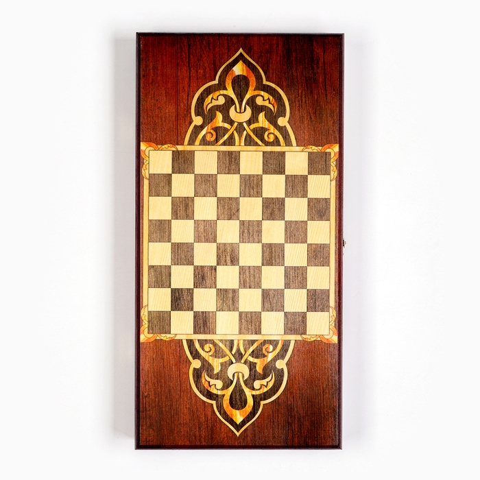 Нарды деревянные большие, настольная игра Нарды деревянные большие, настольная игра "Маркетри-21", 40 х 40 см, с шашками