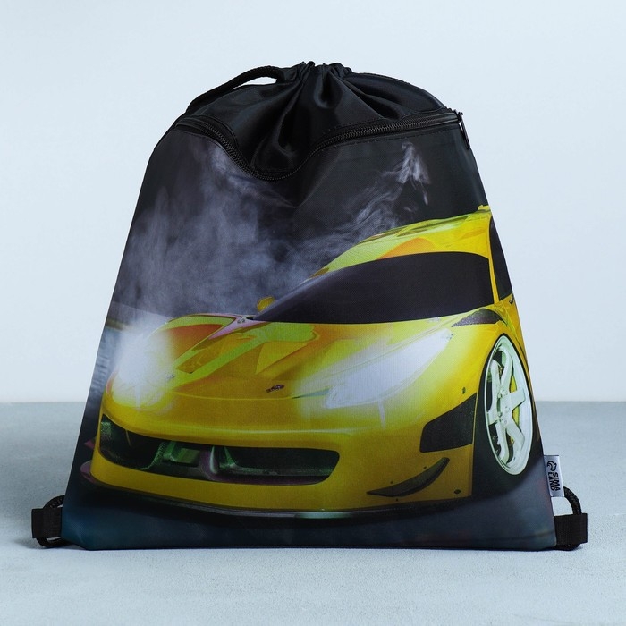 Мешок для обуви &laquo;Крутая тачка&raquo; 2 секции, 30 х 40 см