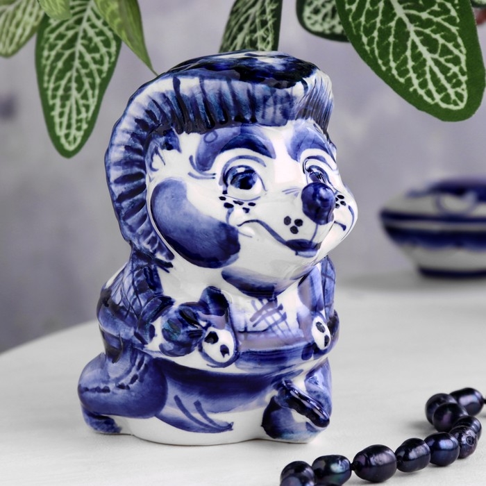 Сувенир гжель &laquo;Ежик Озорник&raquo;, бело-синий,керамика, микс,