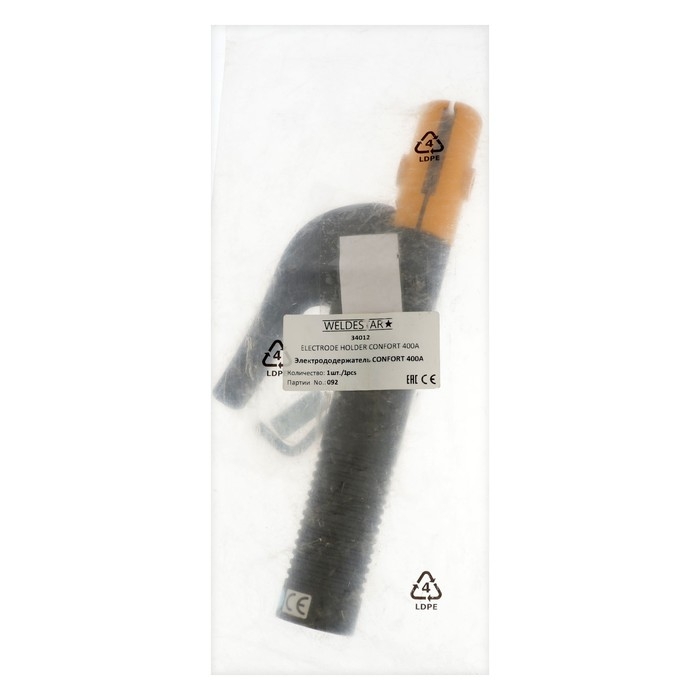 Электрододержатель WELDESTAR CONFORT 400, 400 А, кабель 50 мм, 1.5 - 6 мм Электрододержатель WELDESTAR CONFORT 400, 400 А, кабель 50 мм, 1.5 - 6 мм
