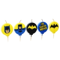 Свеча для торта "С Днем Рождения!", 5 штук, Супергерои