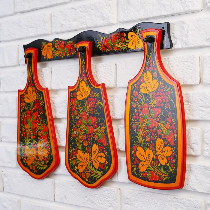 Набор Доски 3 шт и держатель 48&times;33&times;1 см хохлома