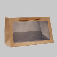 Пакет подарочный с окном, крафт, 50 х 30 х 25 см Пакет подарочный с окном, крафт, 50 х 30 х 25 см