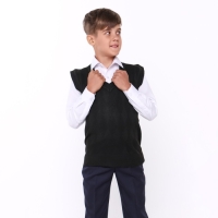 Школьный жилет для мальчика, цвет чёрный, рост 122-128 см Школьный жилет для мальчика, цвет чёрный, рост 122-128 см