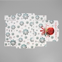 Коробка подарочная новогодняя складная &laquo;Снежинки&raquo;, 20 х 18 х 5 см, БЕЗ ЛЕНТЫ, Новый год