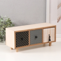 Шкатулка дерево 3 ящика "Комод. Разные фактуры" 11х18х12 см Шкатулка дерево 3 ящика "Комод. Разные фактуры" 11х18х12 см