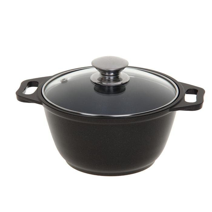 Кастрюля &laquo;Традиция&raquo;, 1 л, 23&times;18&times;9 см, антипригарное покрытие, цвет чёрный