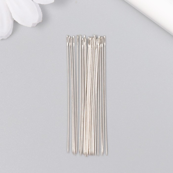 Иглы для бисера металл в пластиковой коробке набор 25 шт &Oslash; 0,52 мм