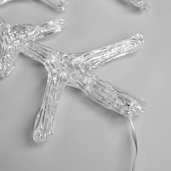 Светодиодная фигура &laquo;Снежинка&raquo; 39 см, акрил, 50 LED, 220 В, свечение тёплое белое