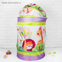 Корзина для игрушек на липучке большая "Джунгли" 60×60×80 см Корзина для игрушек на липучке большая "Джунгли" 60×60×80 см
