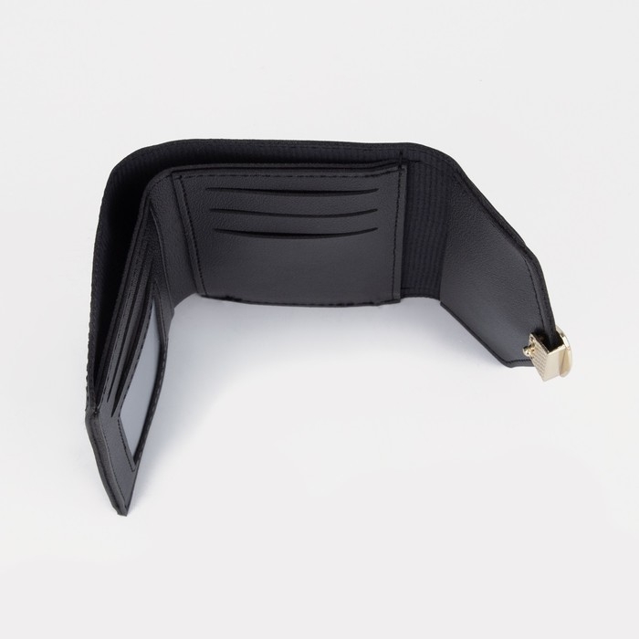 Кошелёк женский на кнопке, цвет чёрный Кошелёк женский на кнопке, цвет чёрный