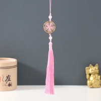 Подвеска текстиль, металл "Цветок в оправе" розовая 1х3х19,5 см Подвеска текстиль, металл "Цветок в оправе" розовая 1х3х19,5 см