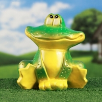 Садовая фигура "Лягушка улыбашка" зеленая, 30см Садовая фигура "Лягушка улыбашка" зеленая, 30см