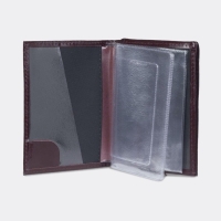 Обложка для удостоверения и автодокументов на кнопке, цвет бордовый Обложка для удостоверения и автодокументов на кнопке, цвет бордовый