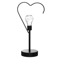 Ночник настольный "Сердце" LED от батареек 3хААА черный 11х16,5х36,4 см RISALUX Ночник настольный "Сердце" LED от батареек 3хААА черный 11х16,5х36,4 см RISALUX